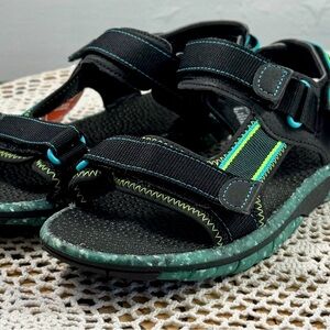 Women's Black Neon Foam Sandals- Multi- Adjustable Size 6 M ( NEW ) sku 3246